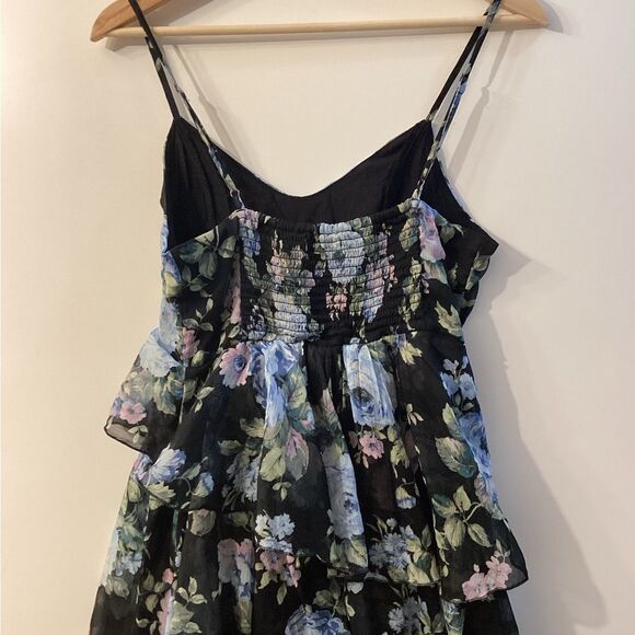 Abercrombie & Fitch Women’s Black Asymmetrical Ruffle Layered Dress - Picture 10 of 16